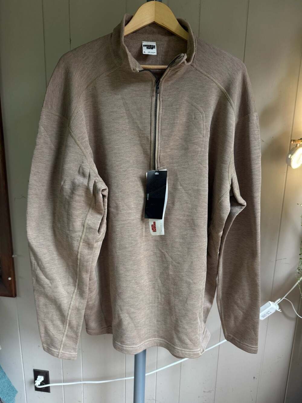 Massif Quarter Zip Size XL Flame Resistant Beige Nomex